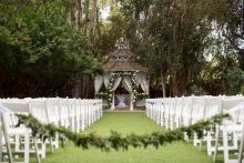garden setting for a wedding